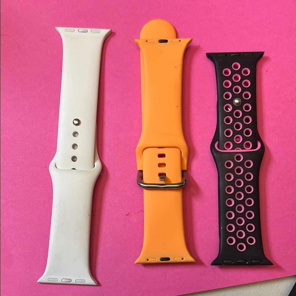 Smartwatch Bands Set - White, Orange, and Black